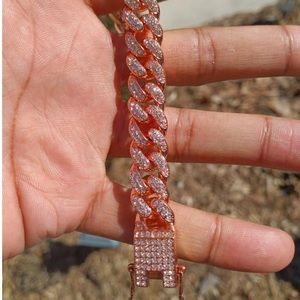 UNISEX Diamond Cuban Link Bracelets iced out 4 LFT